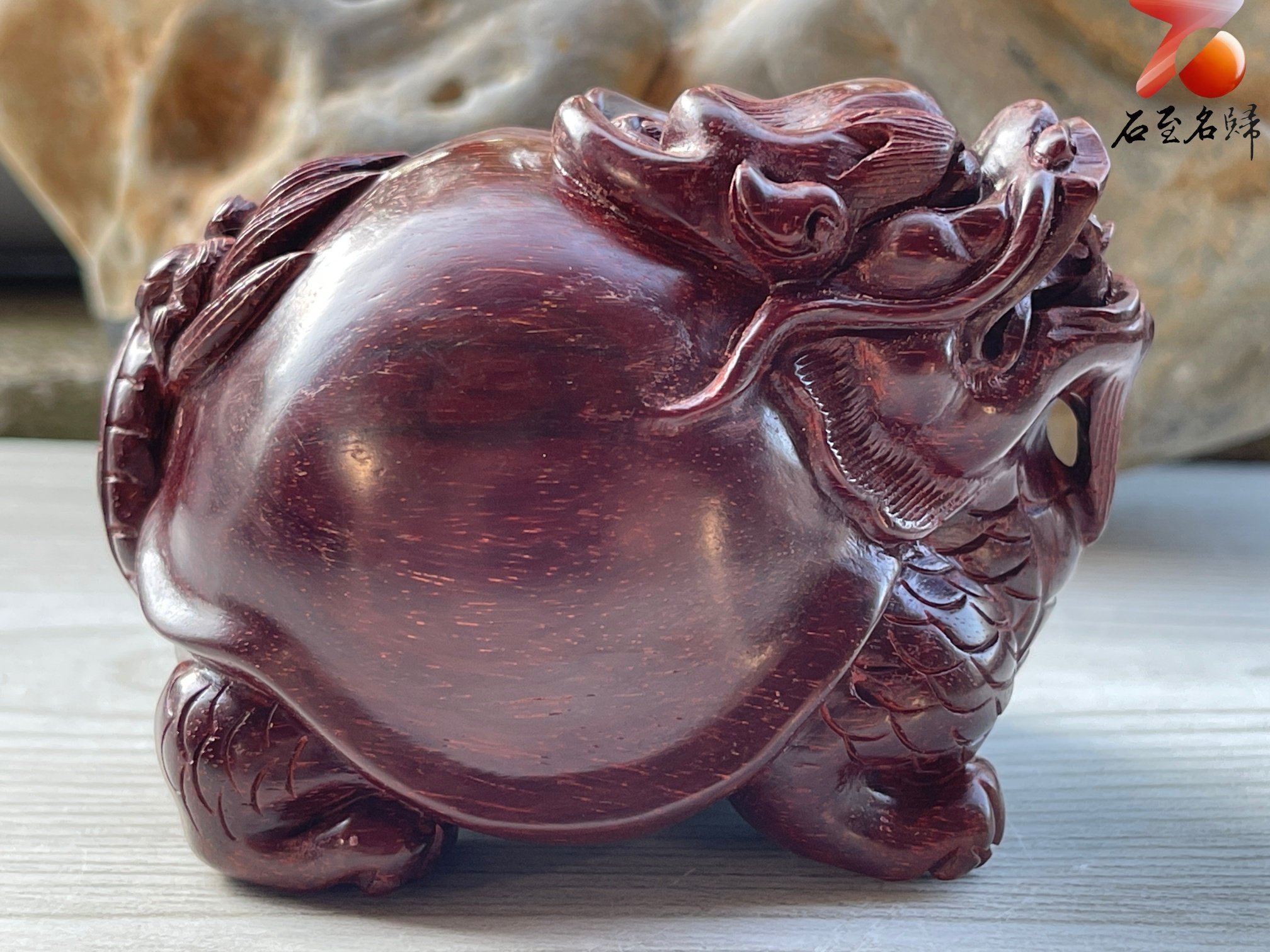 印度小葉紫檀高油密樹心料 湘工手作【招財龍龜】