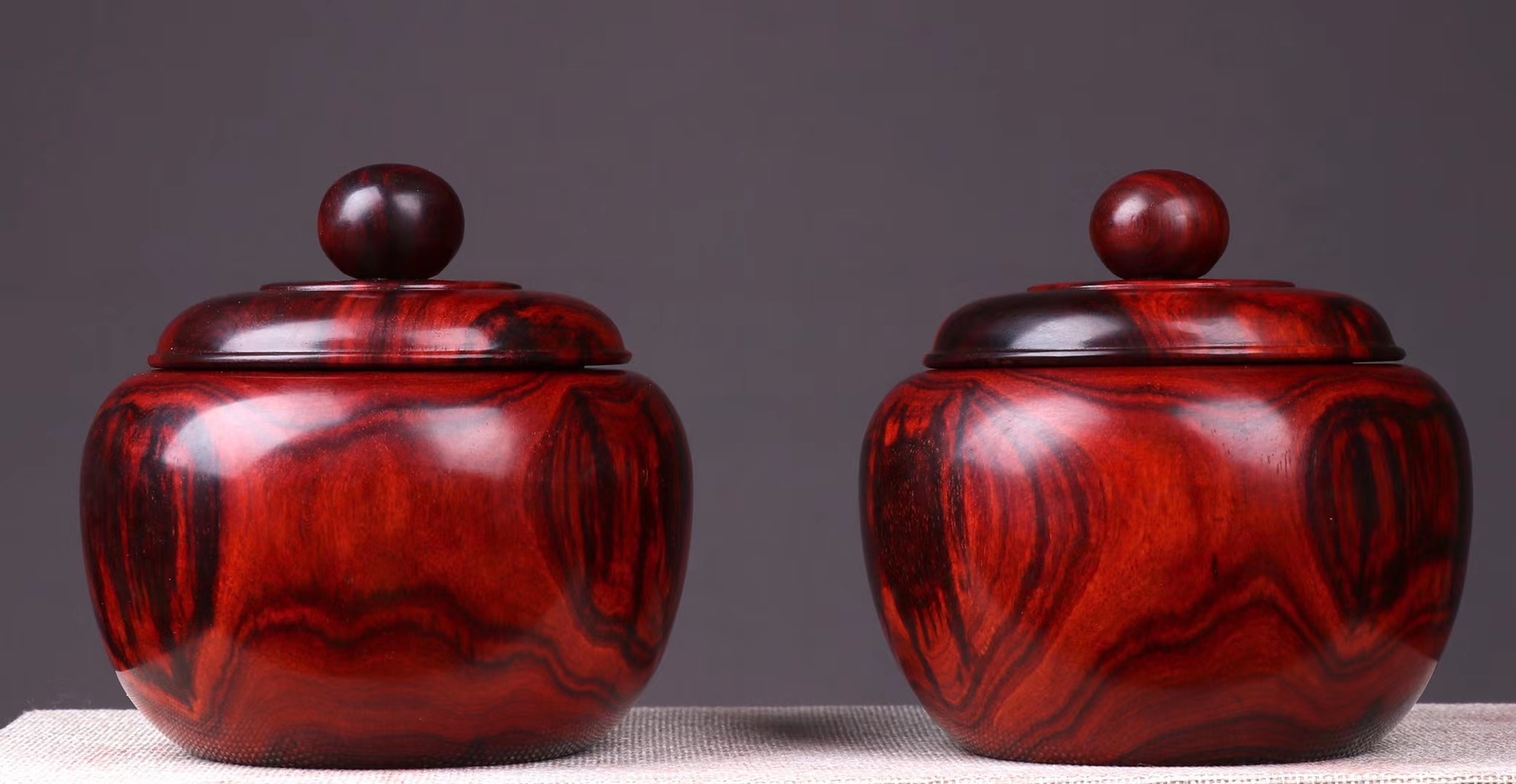 印度小葉紫檀【圍棋罐/茶葉罐】