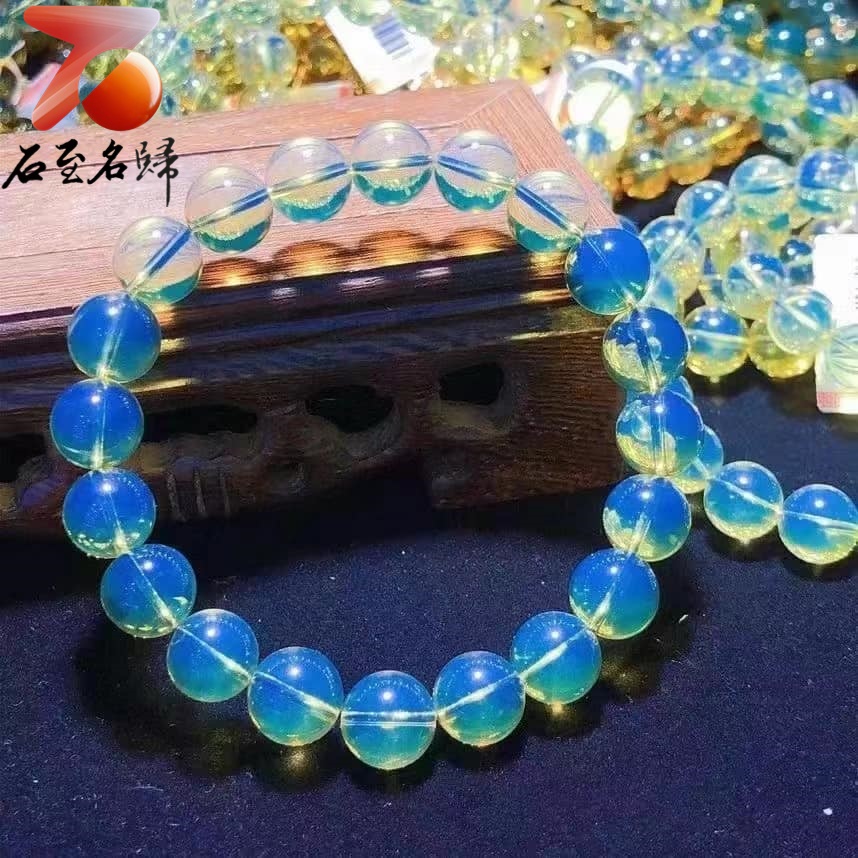 墨西哥3A級別藍珀手串 直徑9～10mm