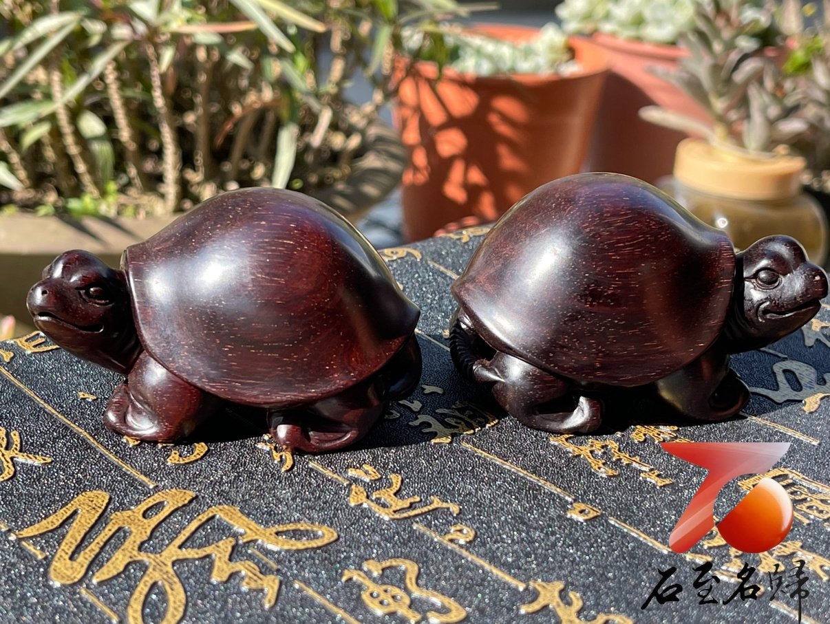 印度小葉紫檀高油密二膘材質 湘工手作【長壽龜】