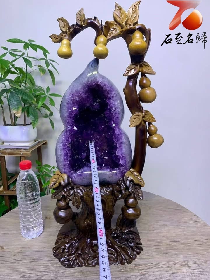 天然 精選巴西天然葫蘆型水晶洞【福祿雙全】 高60公分