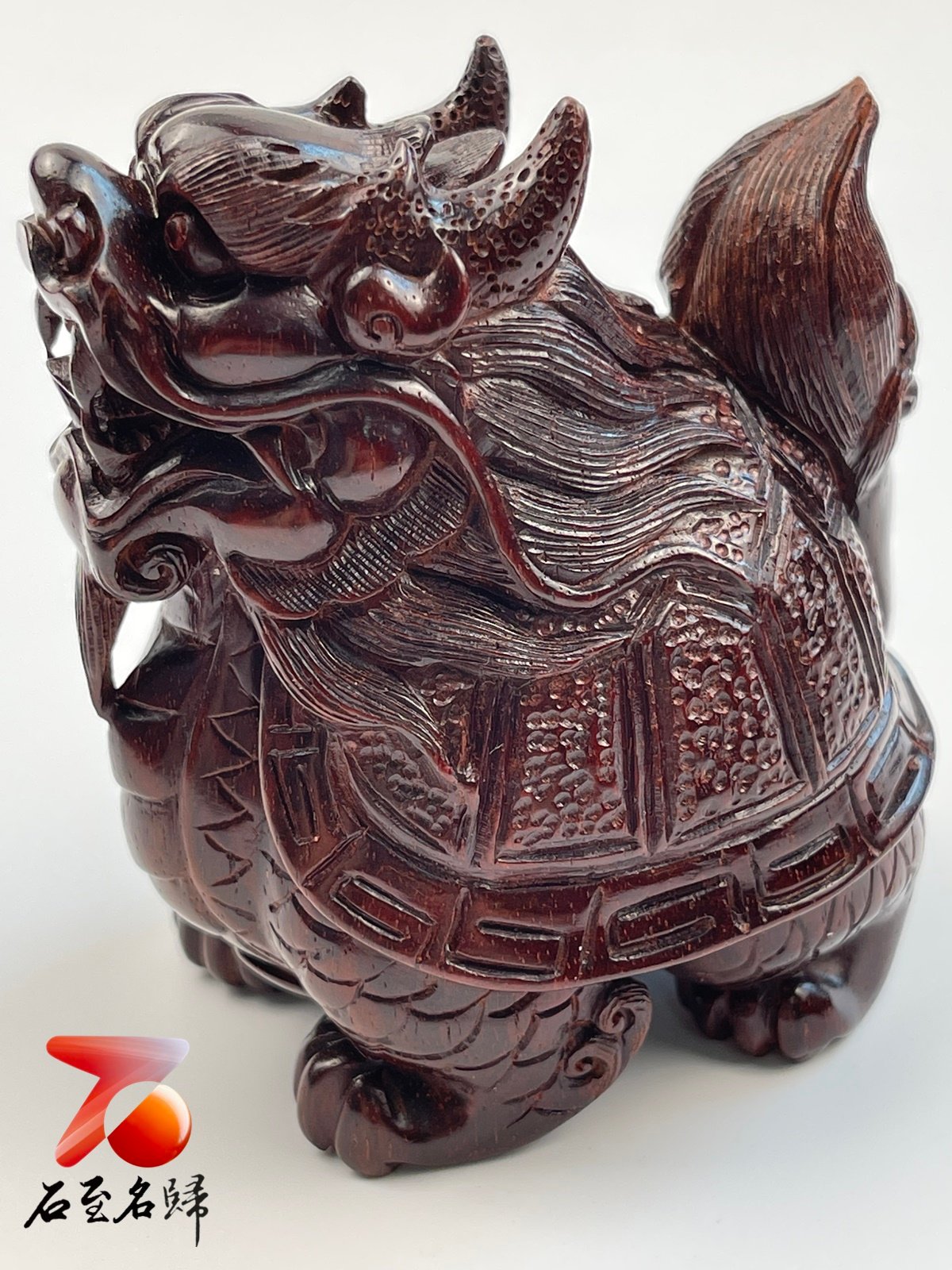 印度小葉紫檀高油密材質 湘工手作二膘料【龍龜】