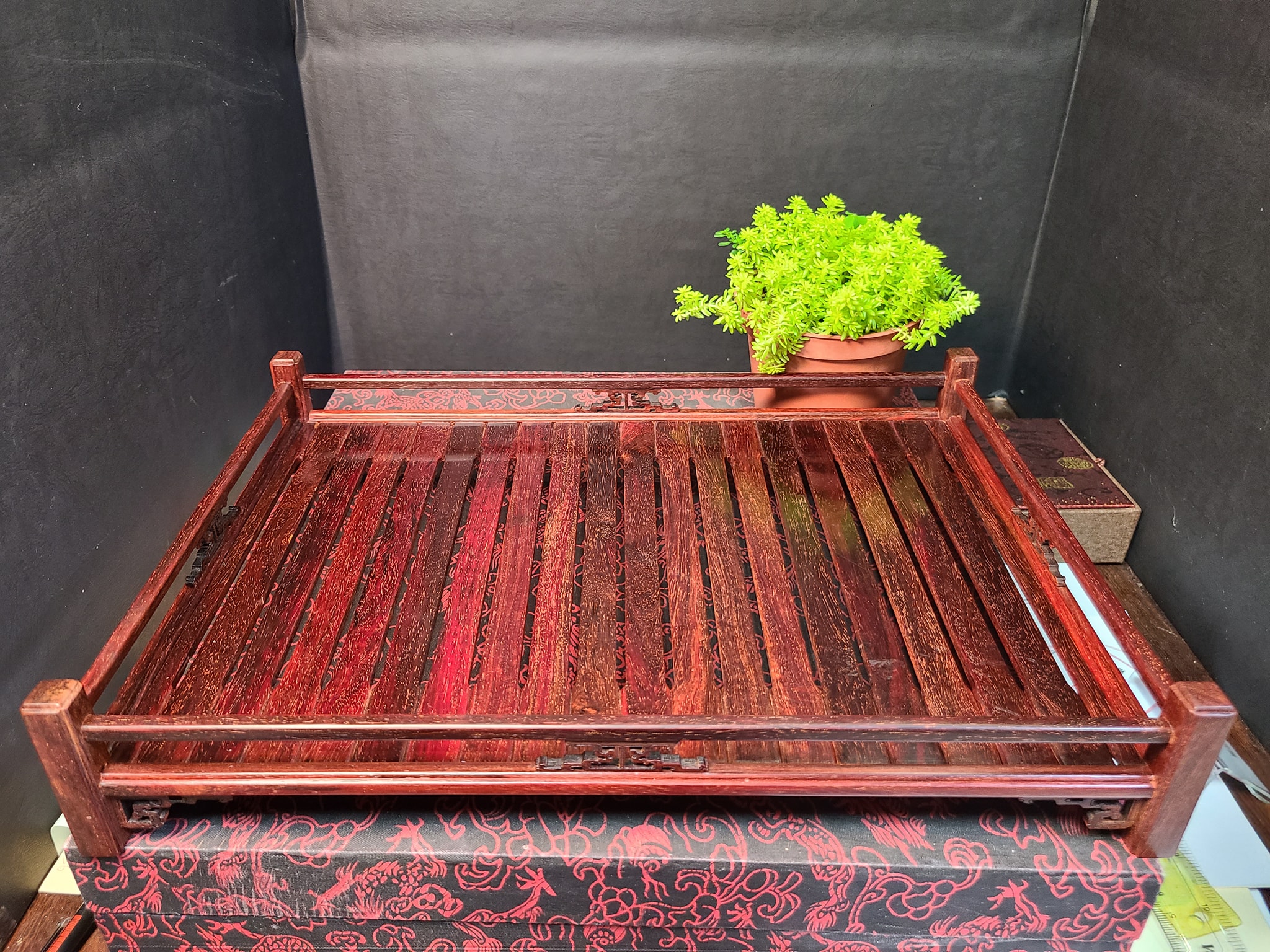 印度小葉紫檀榫卯結構製作【乾泡臺／茶杯架】