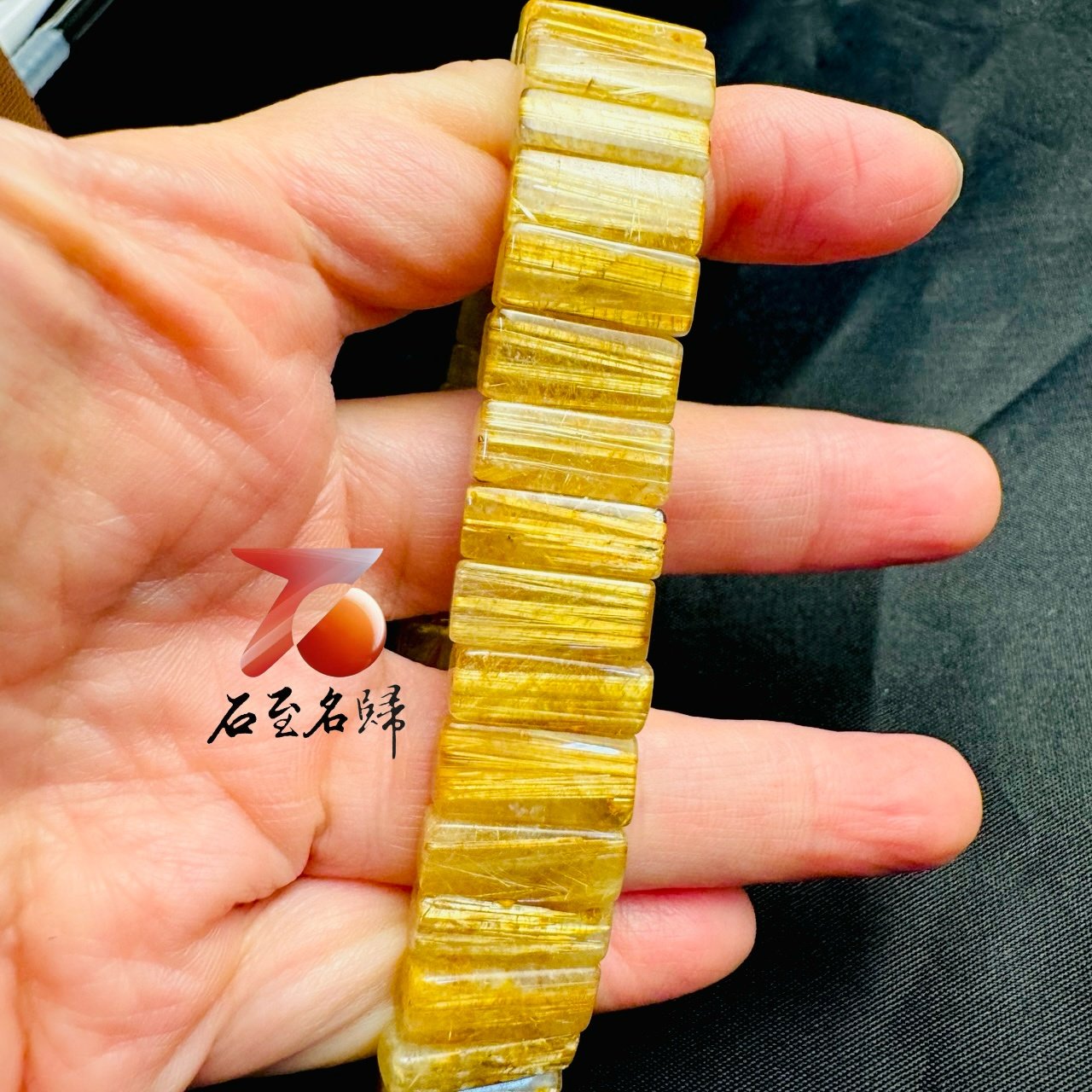 一物一拍｜天然巴西順絲鈦晶水晶手排 寬15.5mm 手圍18公分
