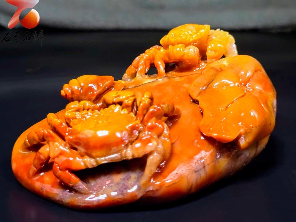 老撾石手工精雕 張國民老師作品【安居樂業，八方來財】