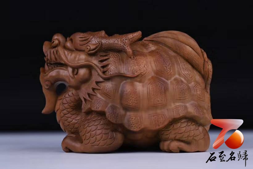 印度老山檀香全手工 湖南湘工大師雕刻【龍龜】