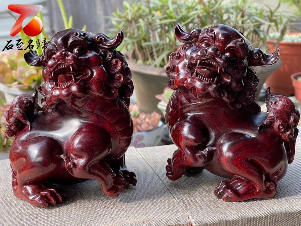 印度小葉紫檀高油密樹心料 湘工手作【喜獅】