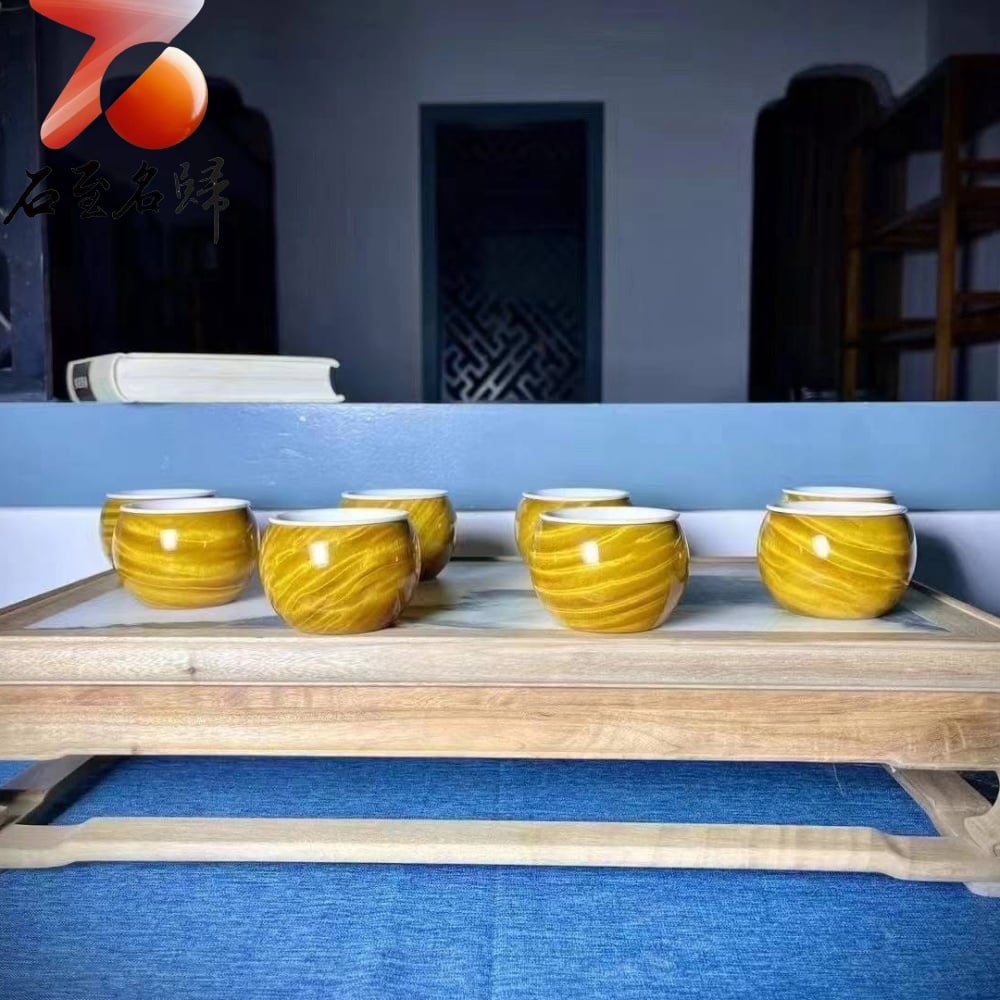 金絲楠木滿水波紋茶杯 長6.8x高4.8公分中式茶具