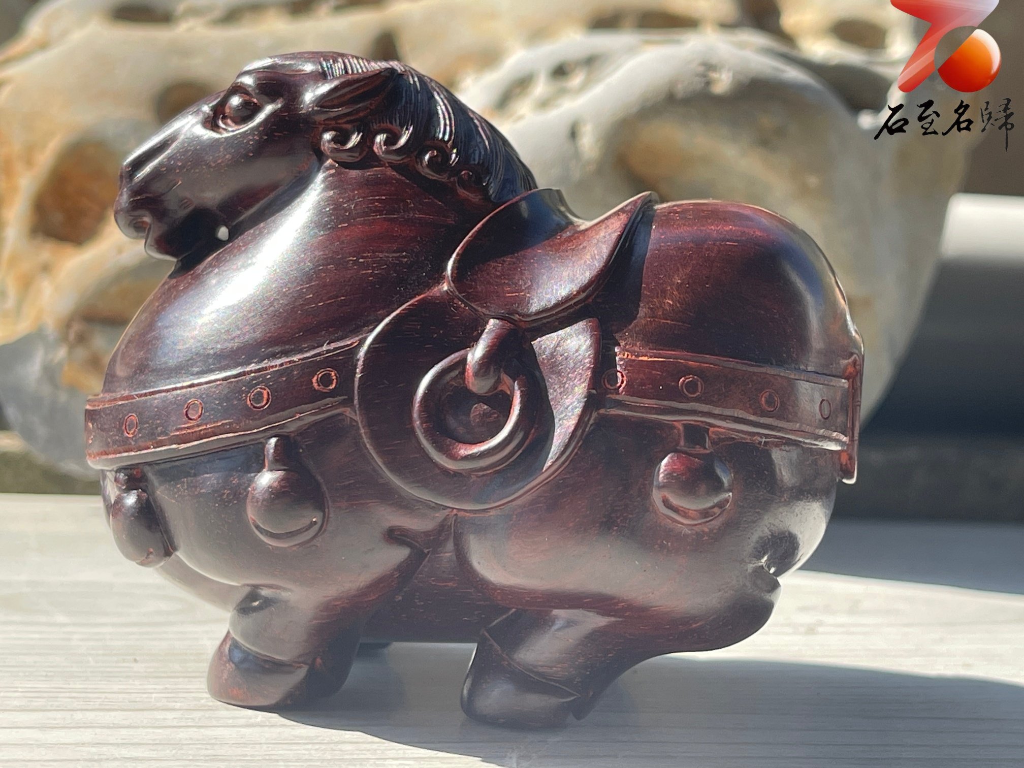 印度小葉紫檀高油密二膘料 湘工手作【馬到成功】