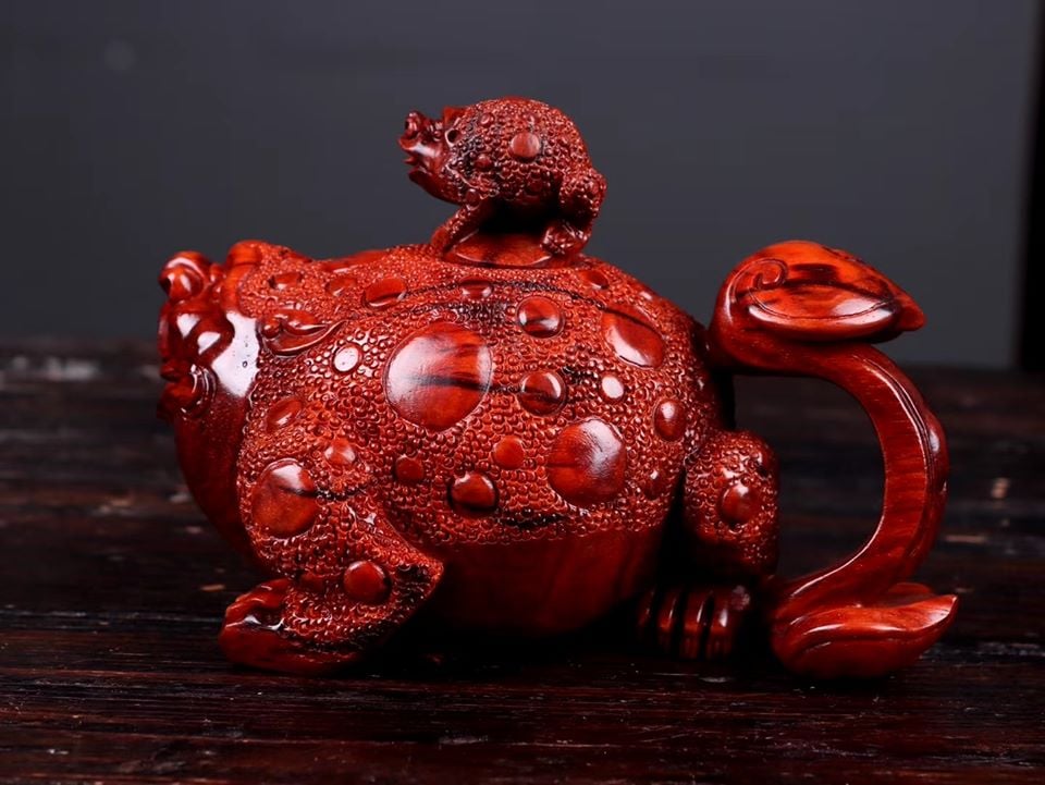 印度小葉紫檀【招財金蟾-把把壺/把把胡】