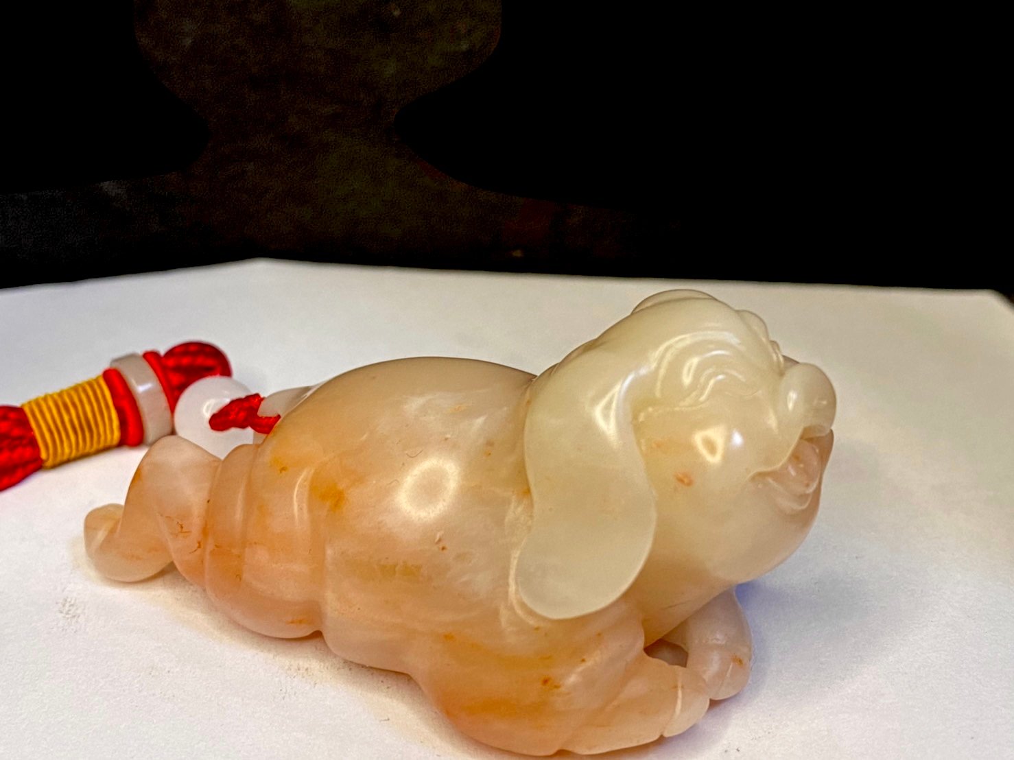 老師傅手工 壽山芙蓉石雕件【福氣豬手把件】