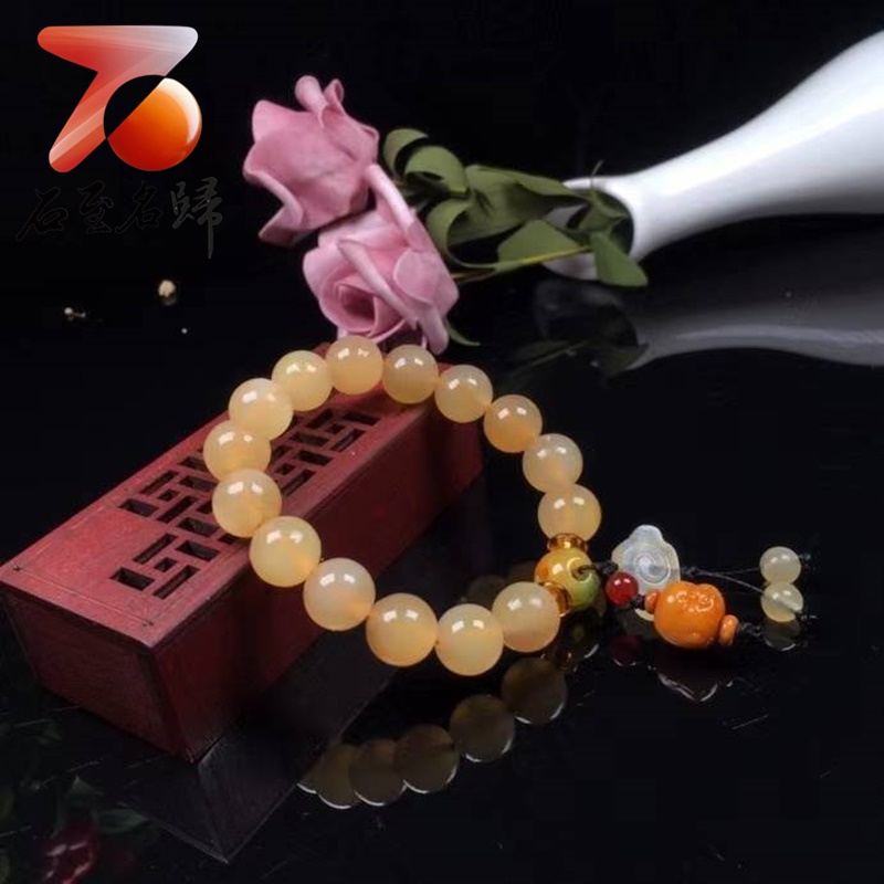 正宗純天然羊角 西藏羊角12mmx15顆 20mmx12顆圓珠手串冰種全透黃料帶血 附保養橄欖油與收藏禮盒