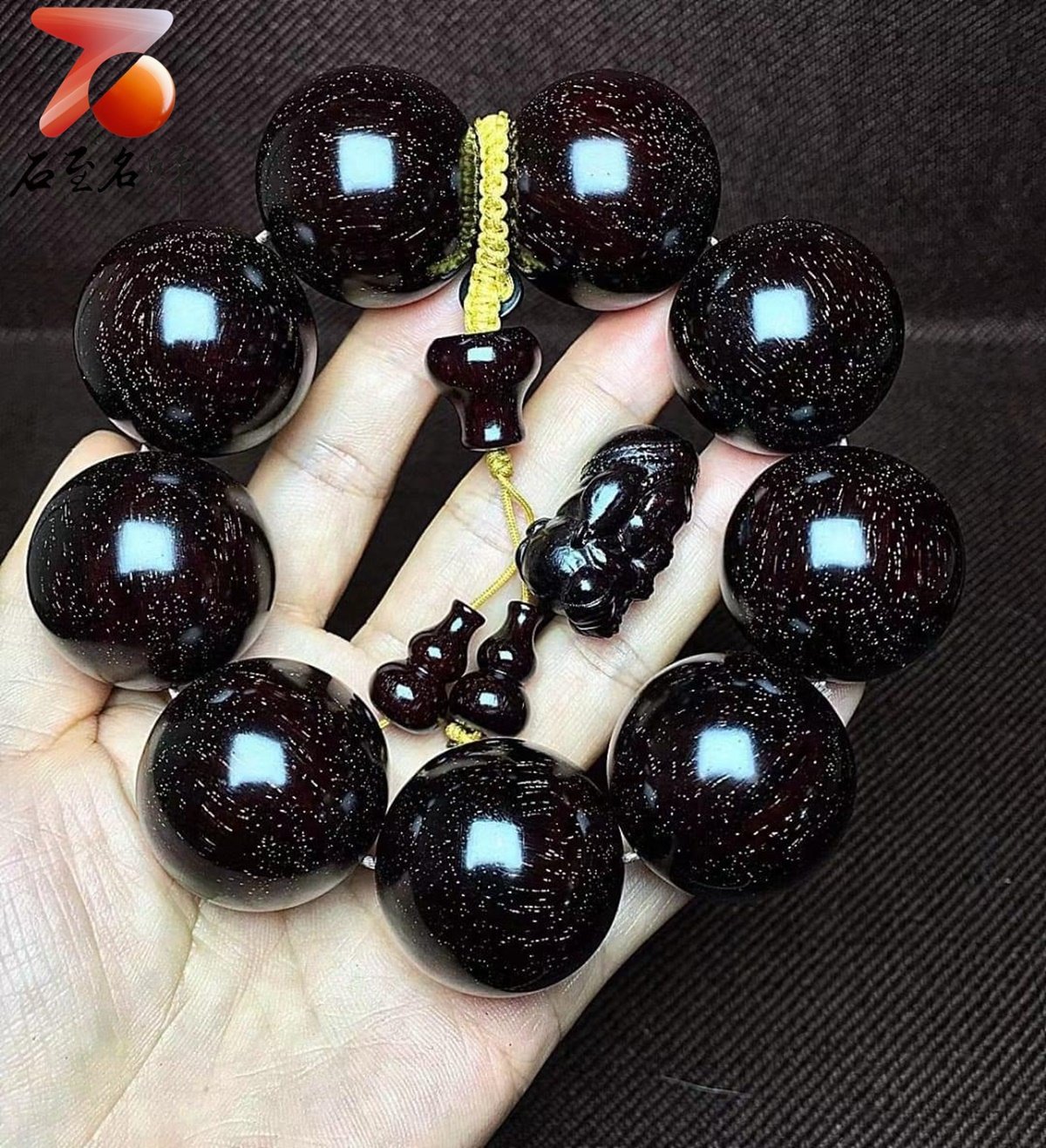 印度小葉紫檀老料大豪串30mm×9顆