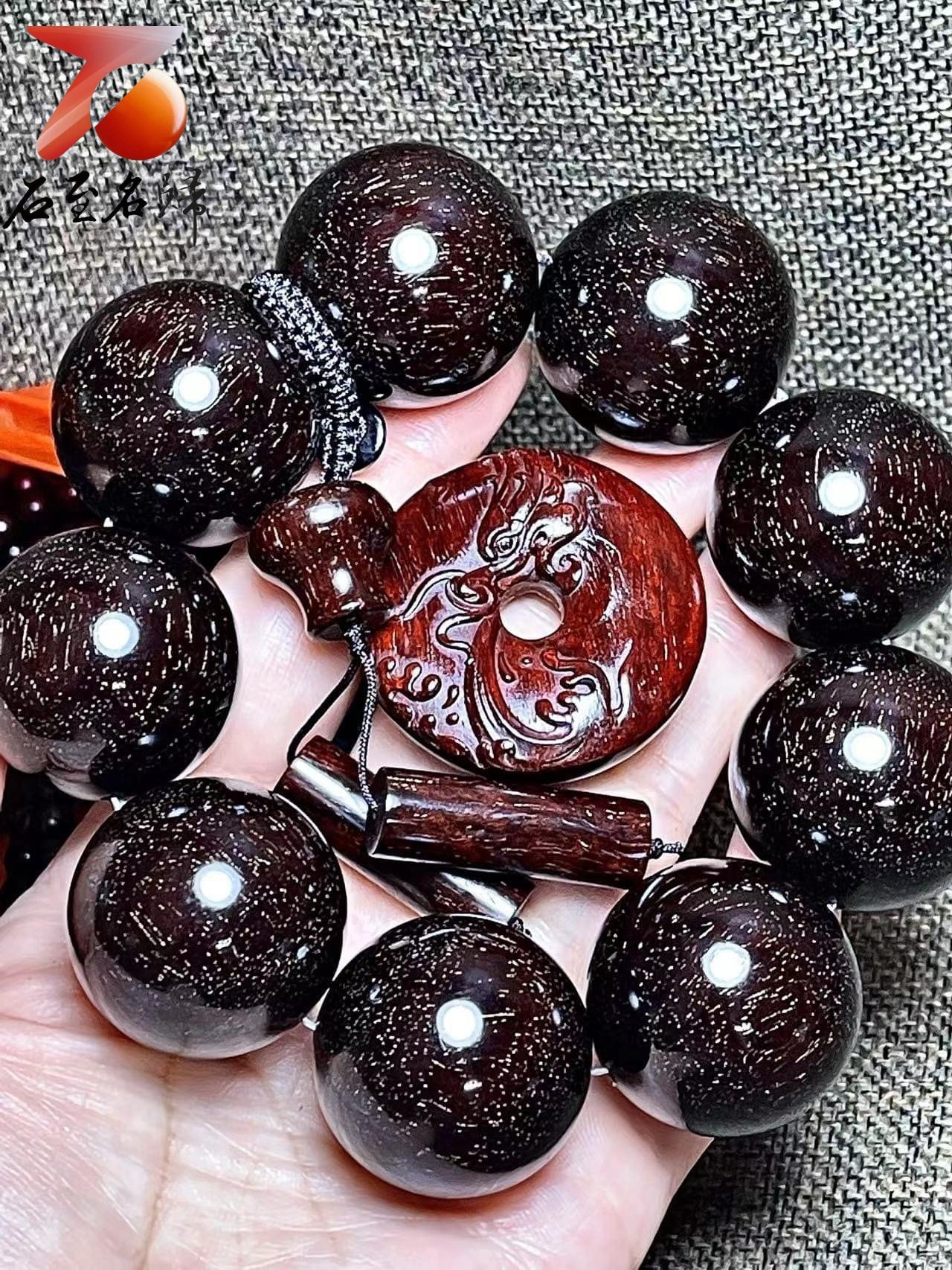 帝王之木 印度小葉紫檀超爆星大豪珠30mm手珠