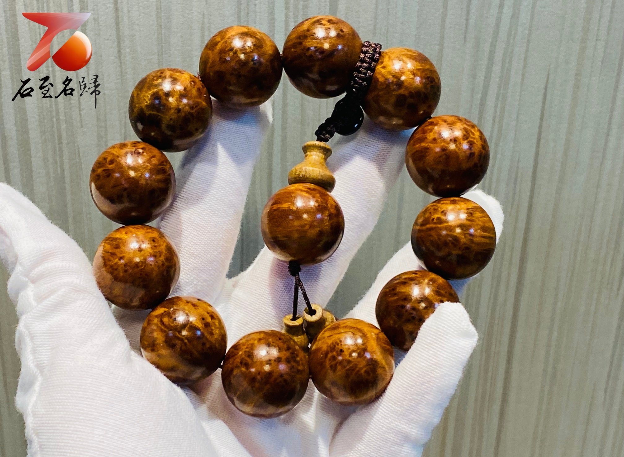 台灣現貨 實體店鋪 貴州金絲楠小葉楨楠老料瘤疤手串 20mmx12+1顆