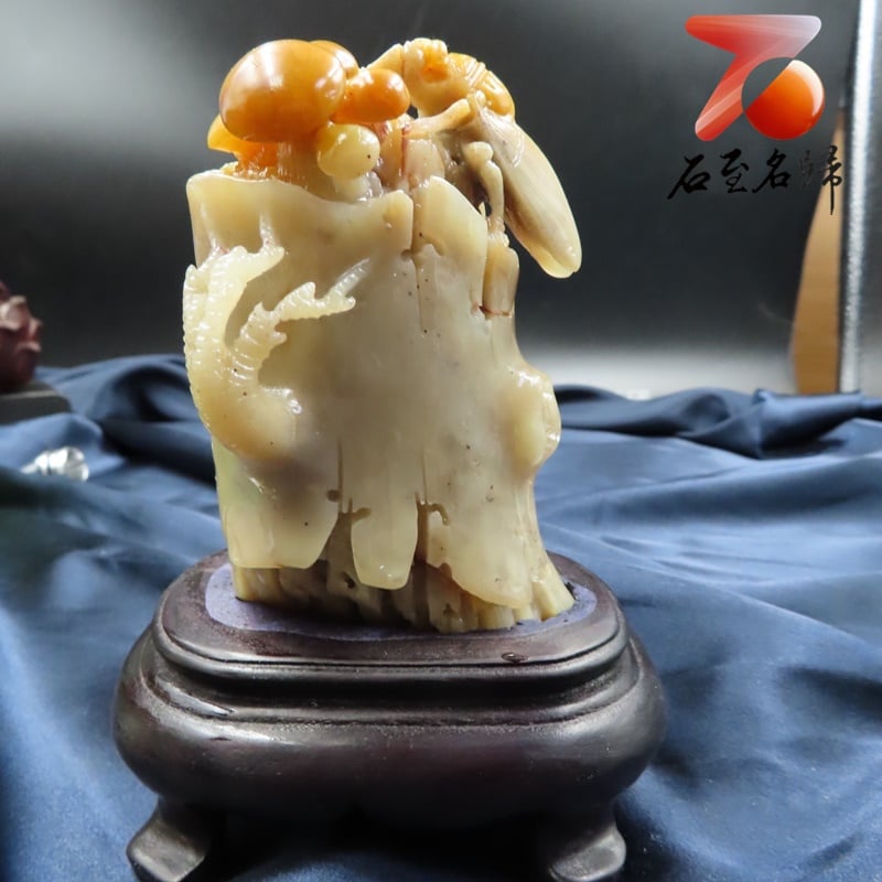 壽山石【春蟬(大)】 附精美收藏禮盒