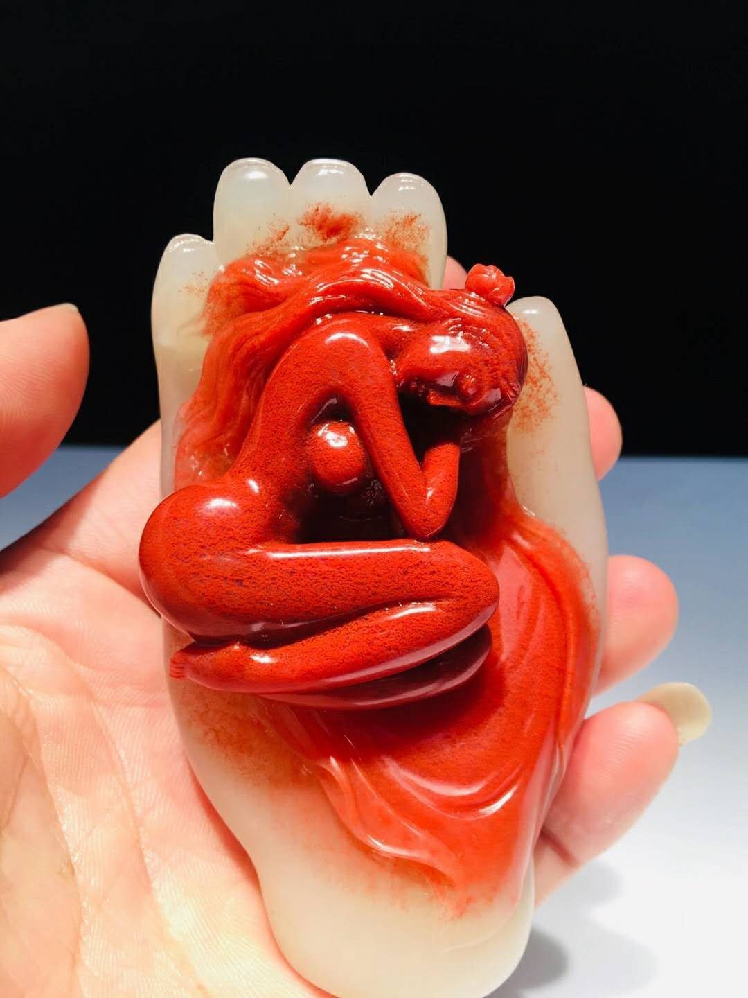 精品寮國牛角凍 大師力作【掌上明珠】