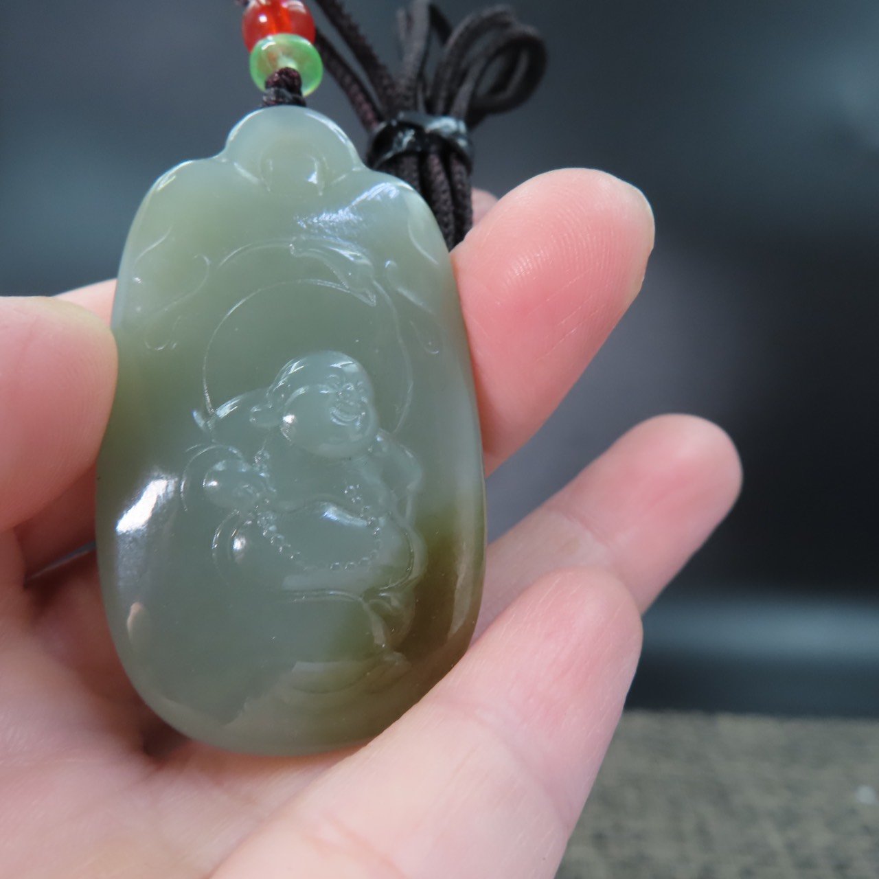 和田玉 且末料 附收藏證書【如意彌勒】