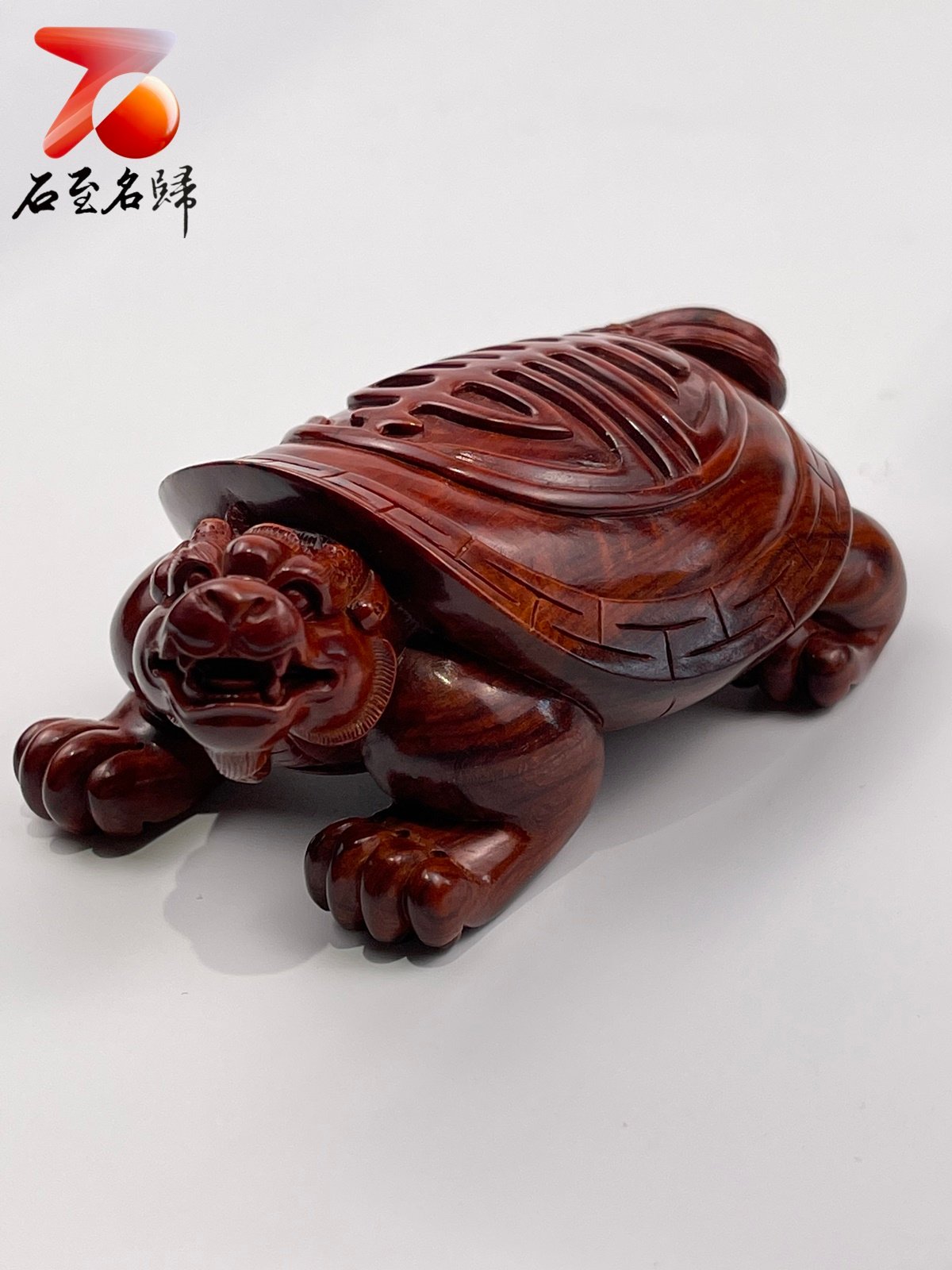 印度小葉紫檀高油密料 湘工師父精雕  【福壽龜】