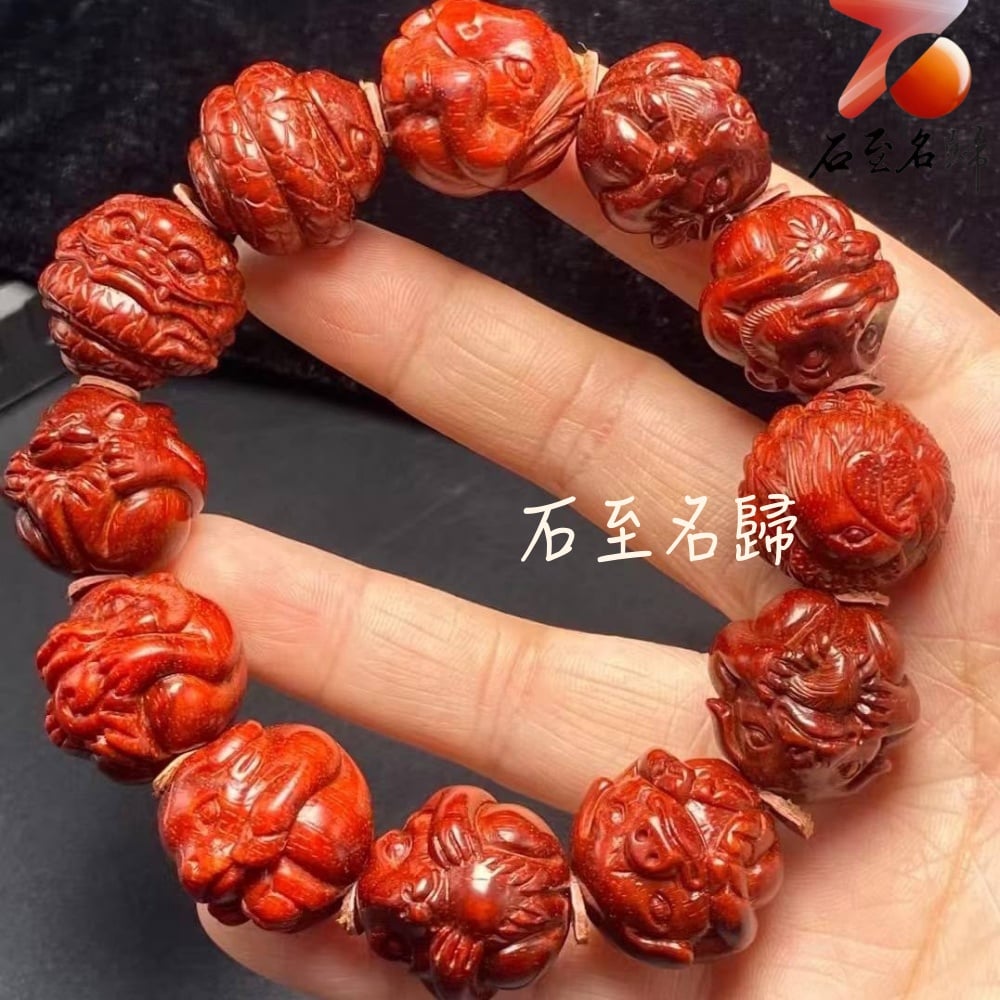 印度小葉紫檀高油密老料【十二生肖20mm手珠】