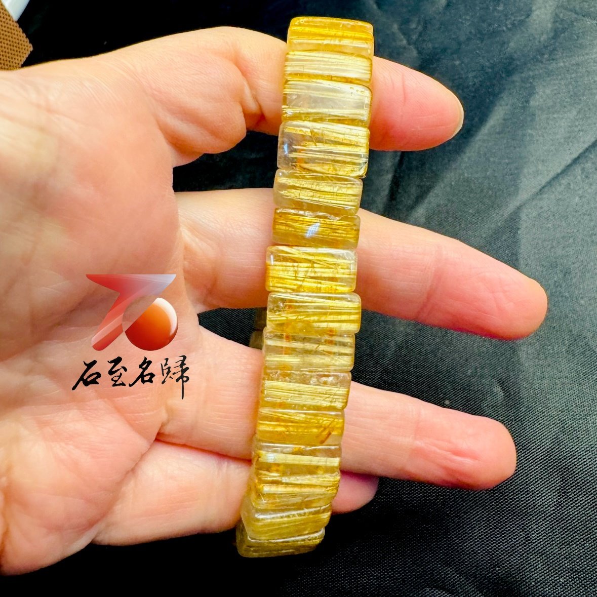 一物一拍｜天然巴西順絲鈦晶水晶手排 寬14.1mm 手圍17公分