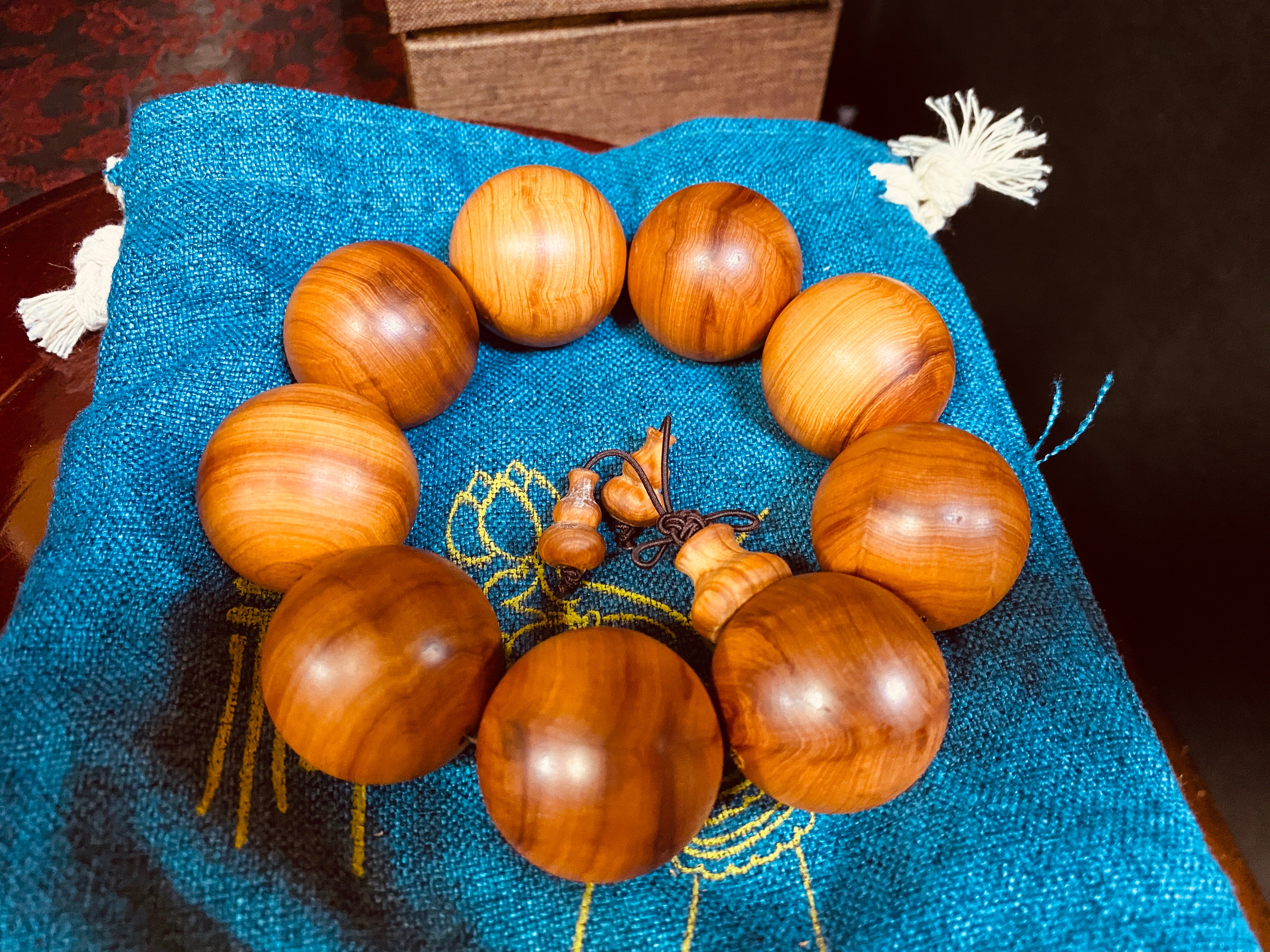 城口料崖柏手珠30mm(水波紋) 