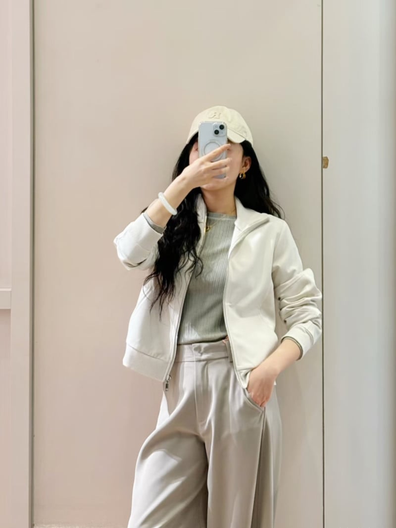 MAX&Co.緞面拼接運動外套