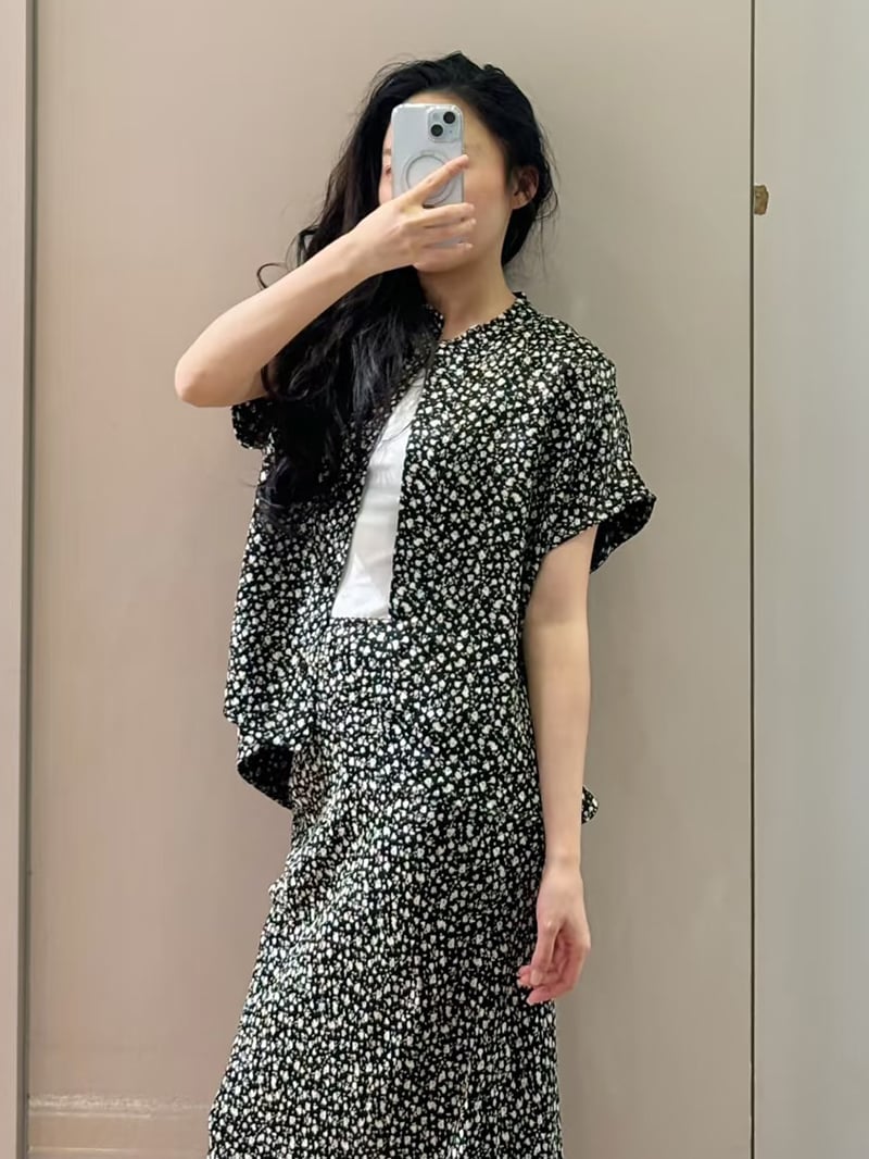 MAX&Co.提花蝴蝶袖襯衫