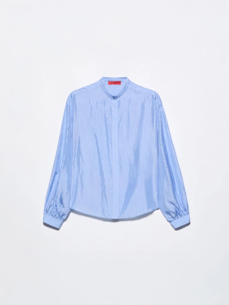 MAX&Co.條紋紋理燈籠袖襯衫