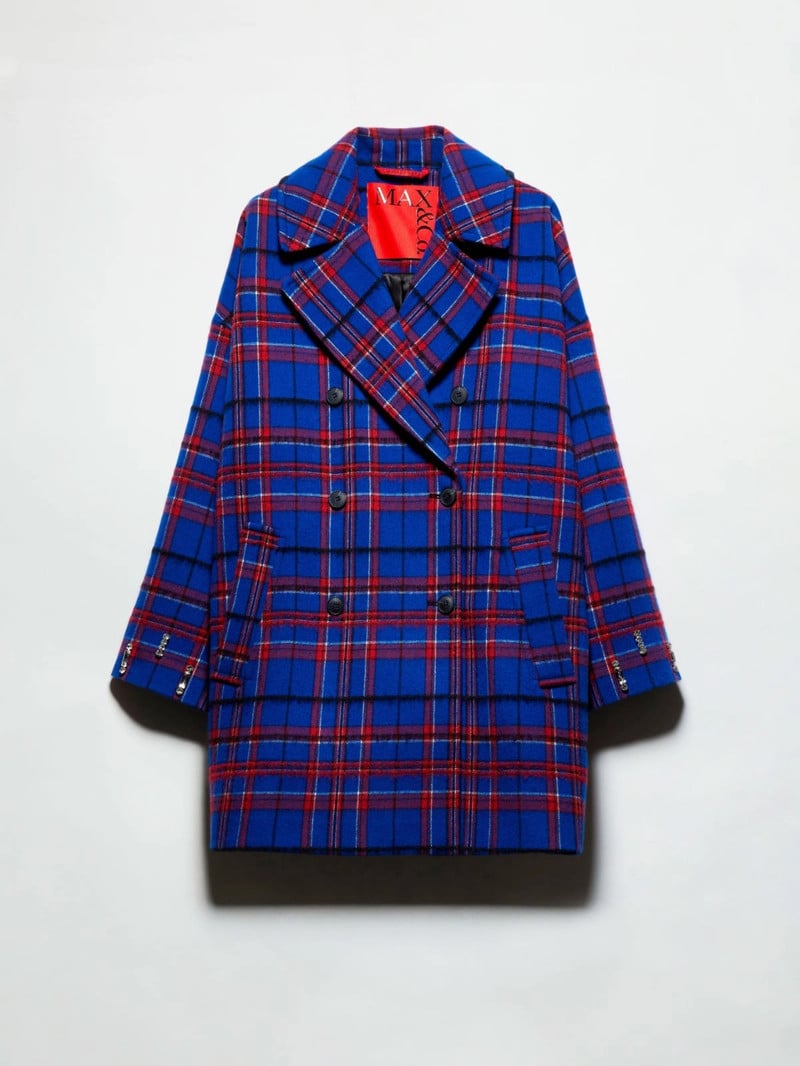 MAX&Co.羊毛混紡水鑽Caban大衣