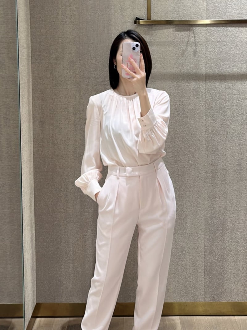 MaxMara Studio真絲褶襉領口襯衫