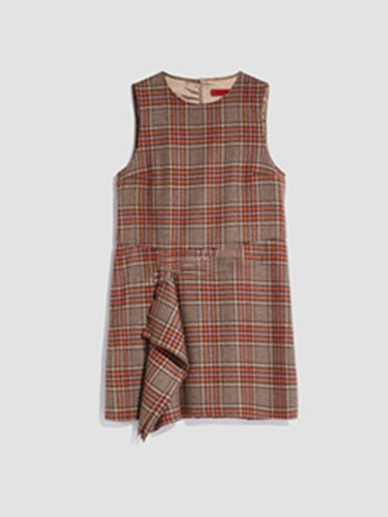 現貨MAX&Co.羊毛格紋無袖連身裙