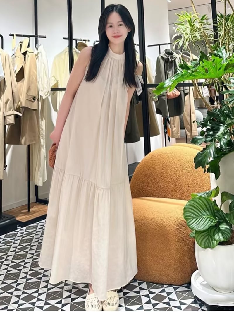 WEEKEND荷葉邊裙擺無袖洋裝