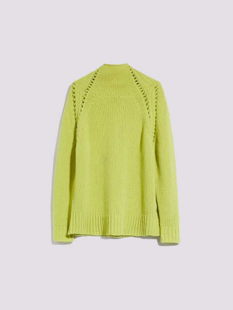 現貨MAX&Co.羊毛半高領寬鬆鏤空毛衣