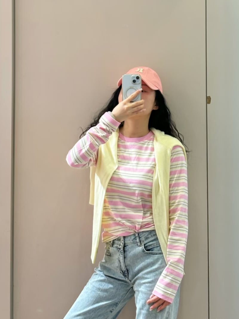 MAX&Co.修身條紋長T