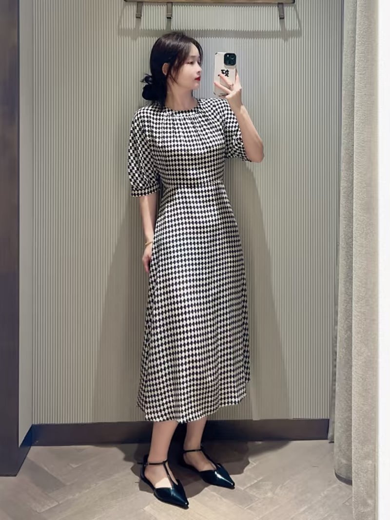 S MaxMara真絲泡泡和服袖洋裝