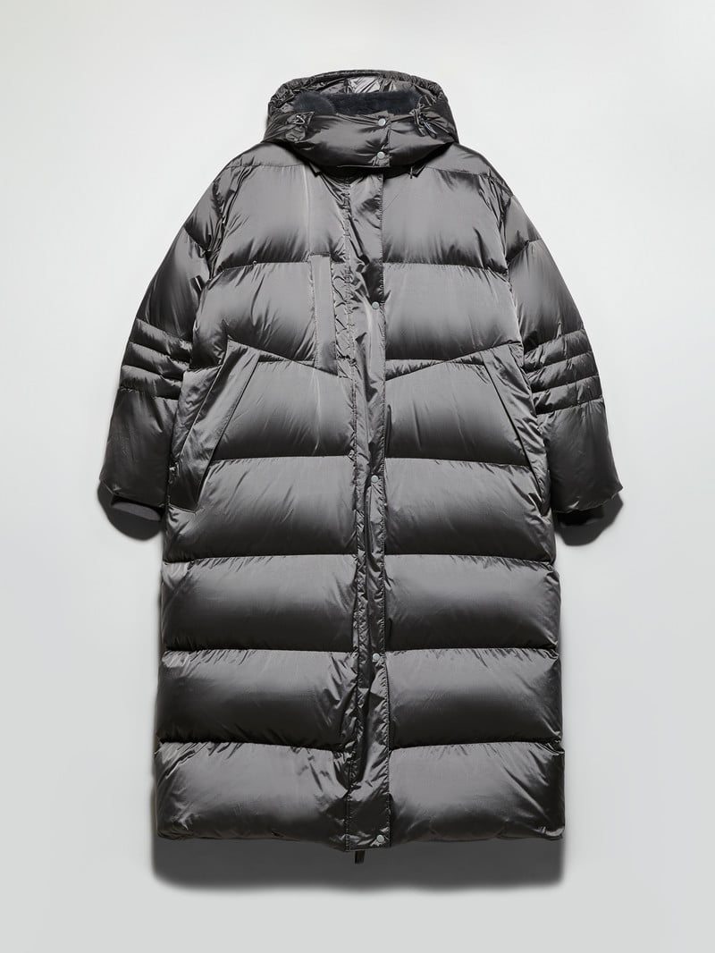 MAX&Co.蛋形可拆帽長款防水羽絨服