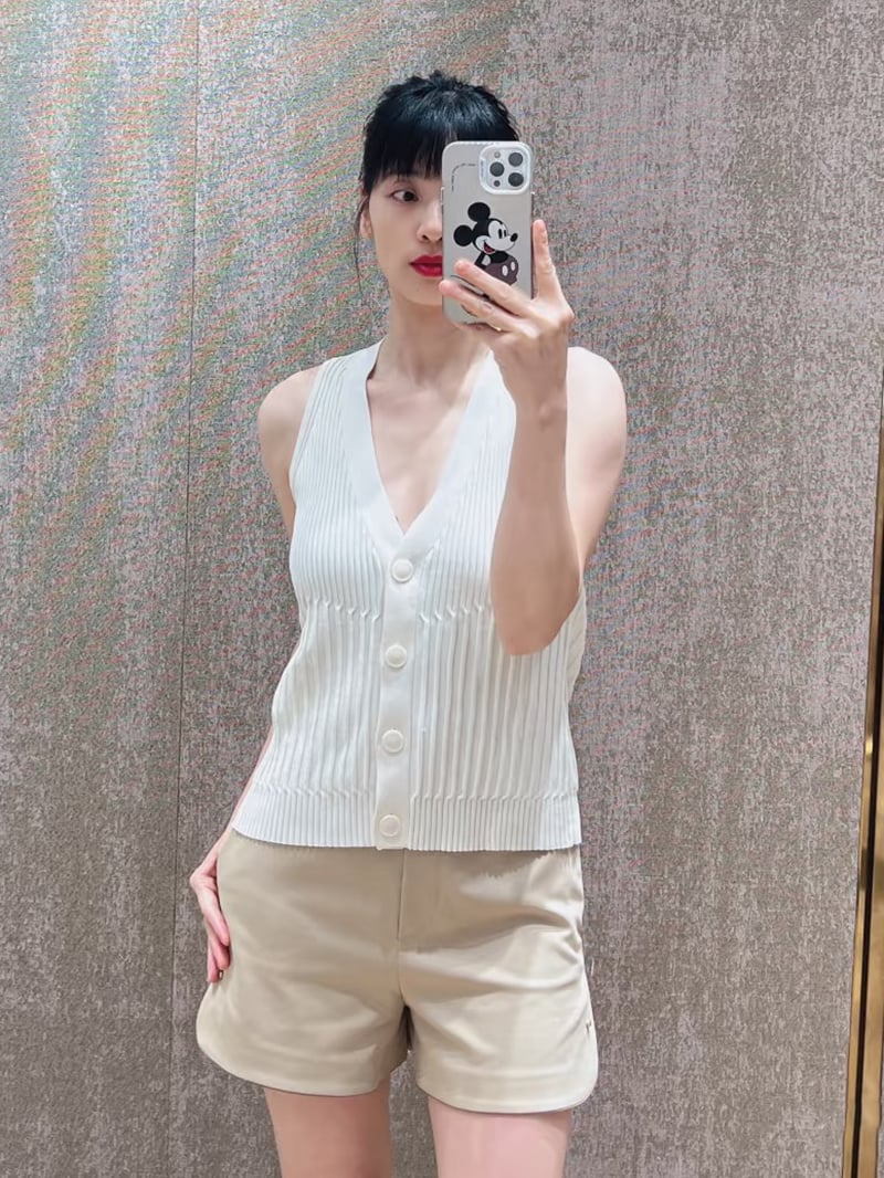 MaxMara修身羅紋開襟背心