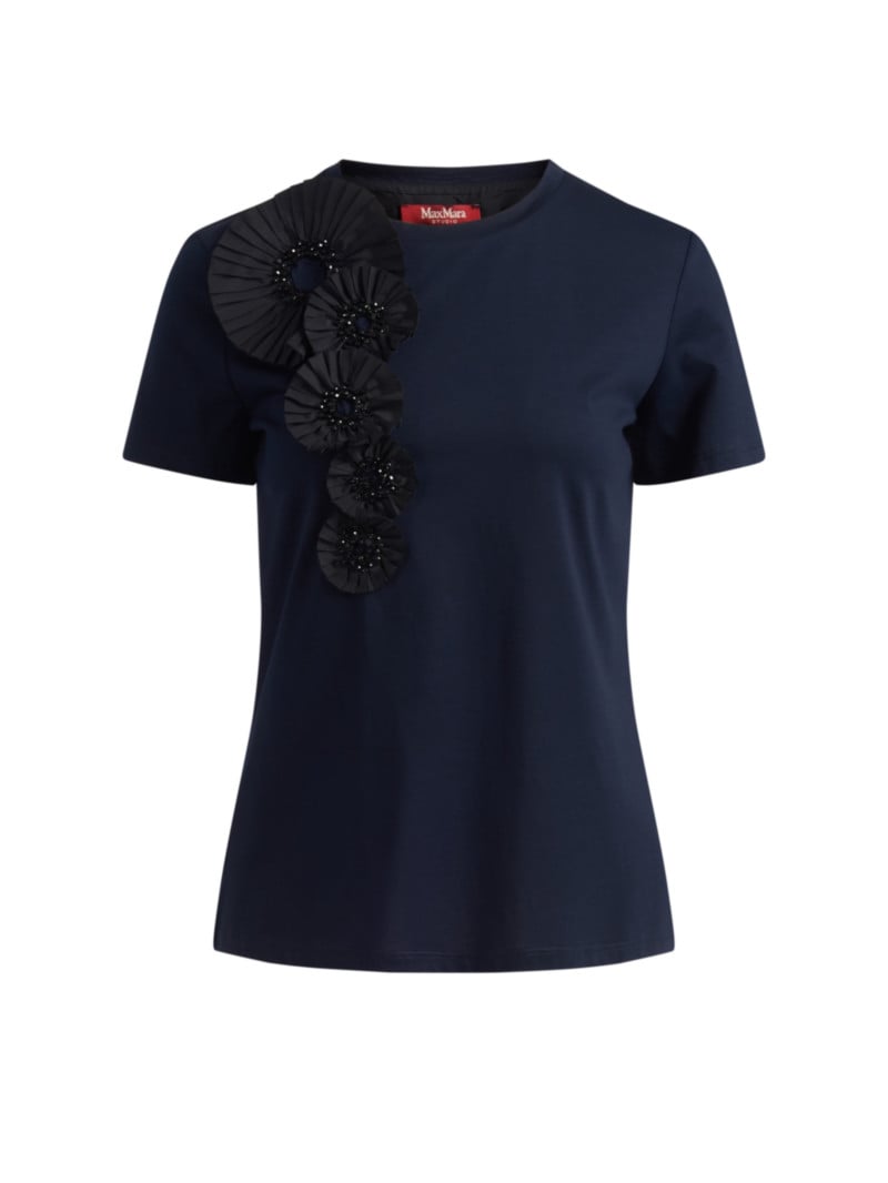 MaxMara Studio花卉裝飾刺繡短T