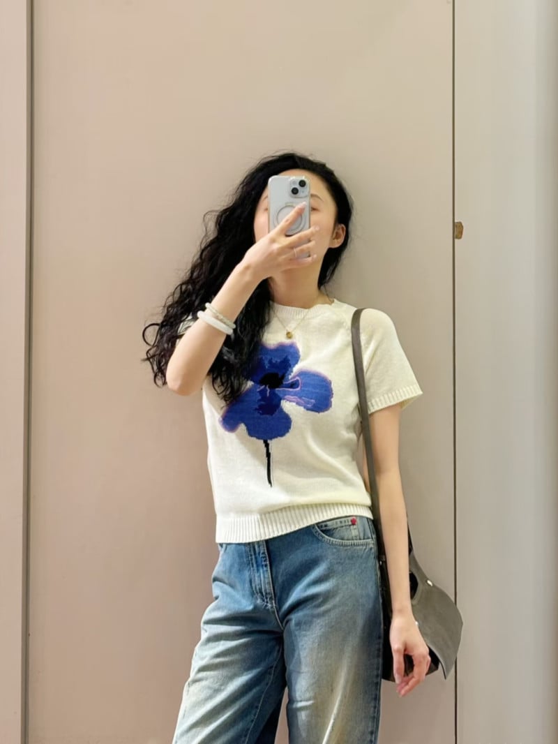 MAX&Co.刺繡針織短T