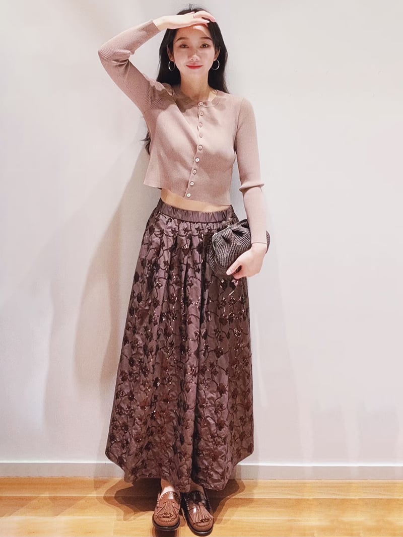 WEEKEND亮片刺繡長裙