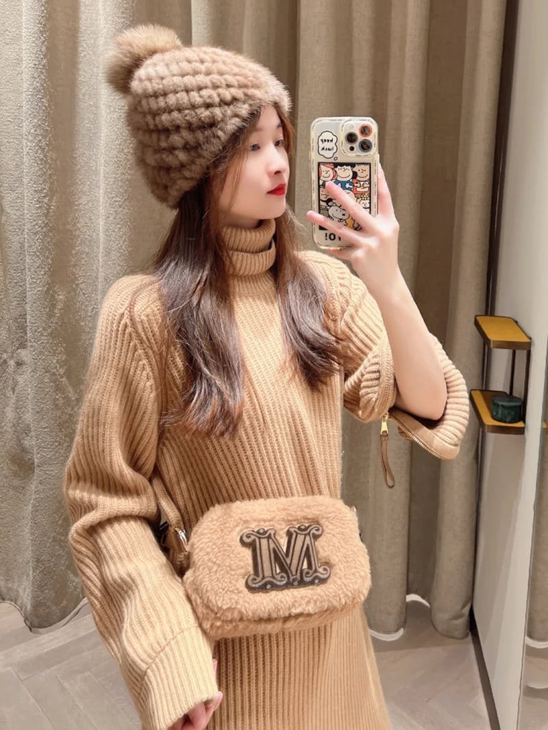 現貨MaxMara羊駝毛泰迪熊相機包