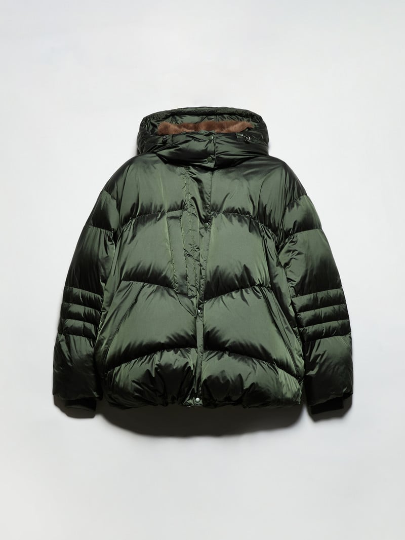 MAX&Co.蛋形可拆帽短款防水羽絨服