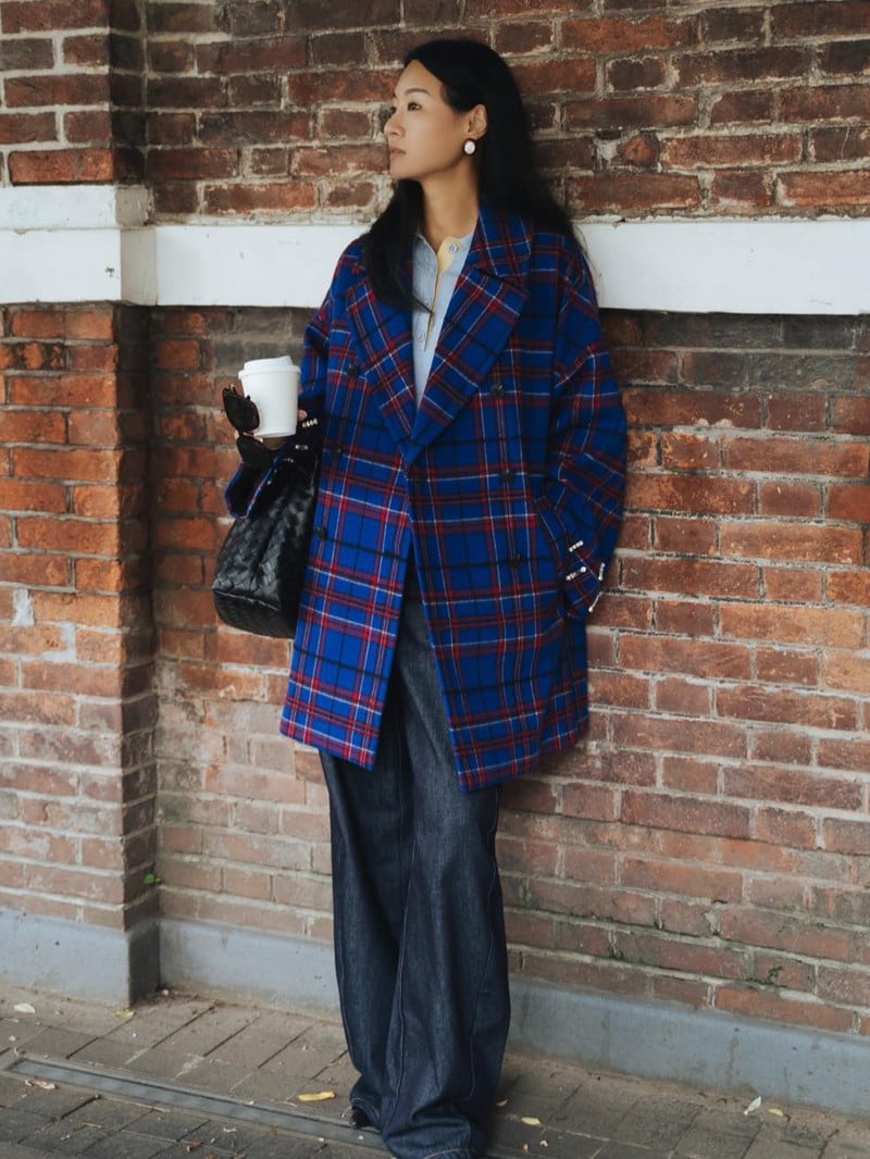 MAX&Co.羊毛混紡水鑽Caban大衣