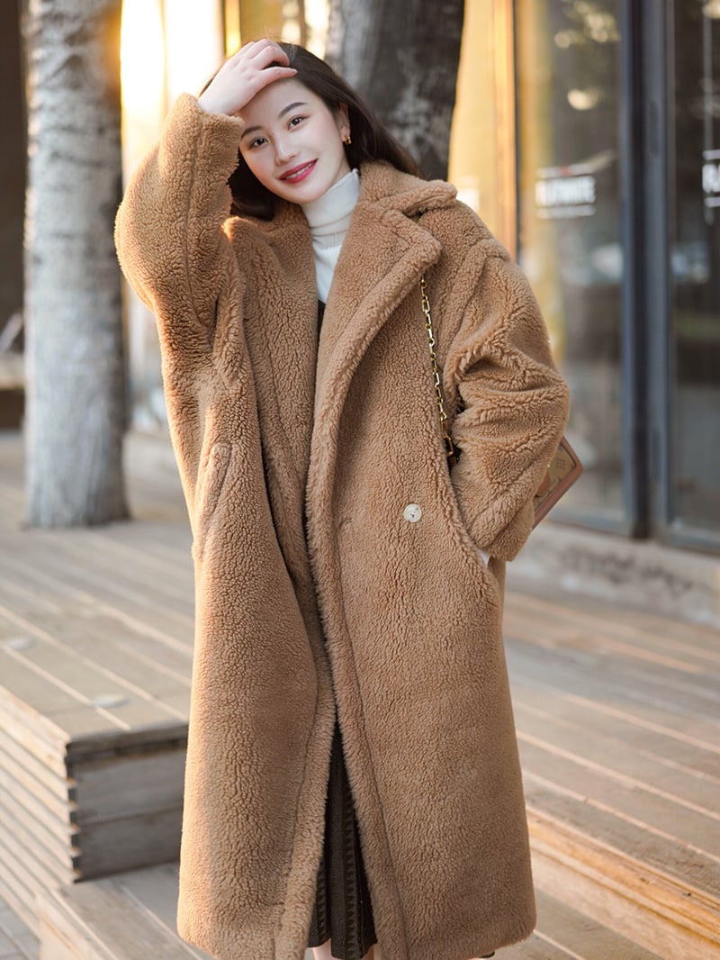 MaxMara經典款駝絨泰迪熊大衣