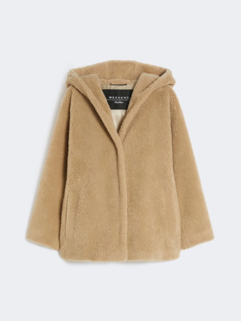 WEEKEND羊毛混紡泰迪熊連帽外套