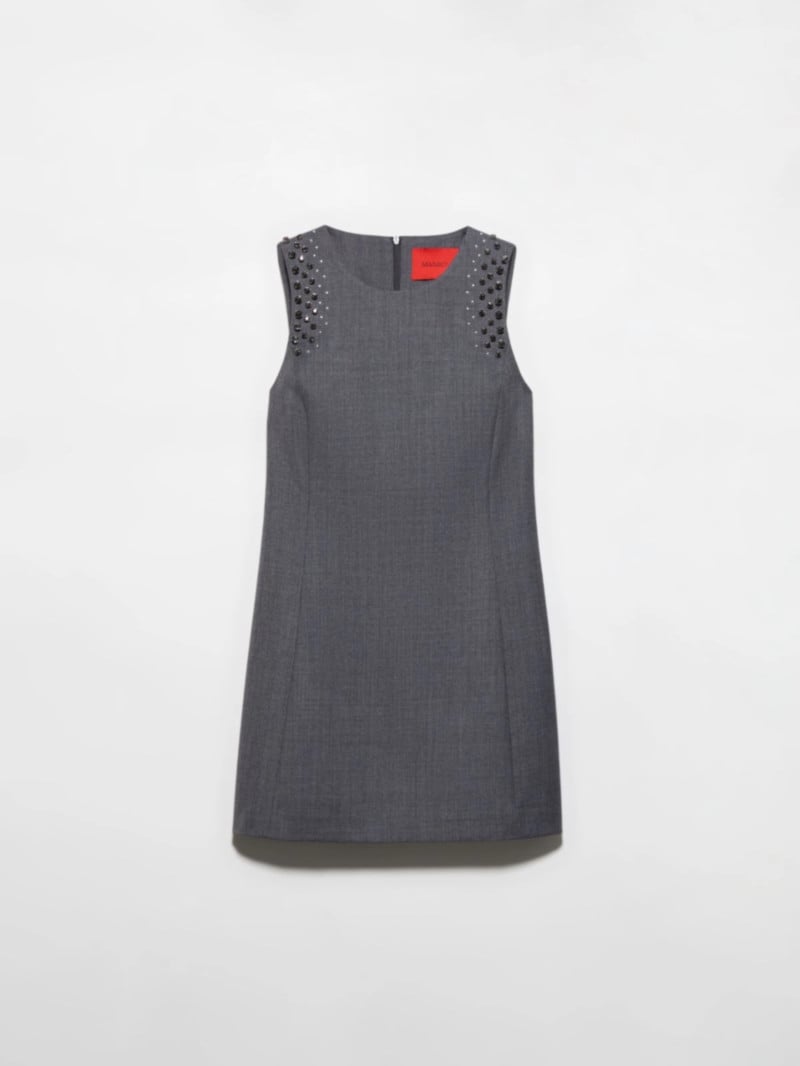 MAX&Co.羊毛混紡水鑽裝飾修身洋裝