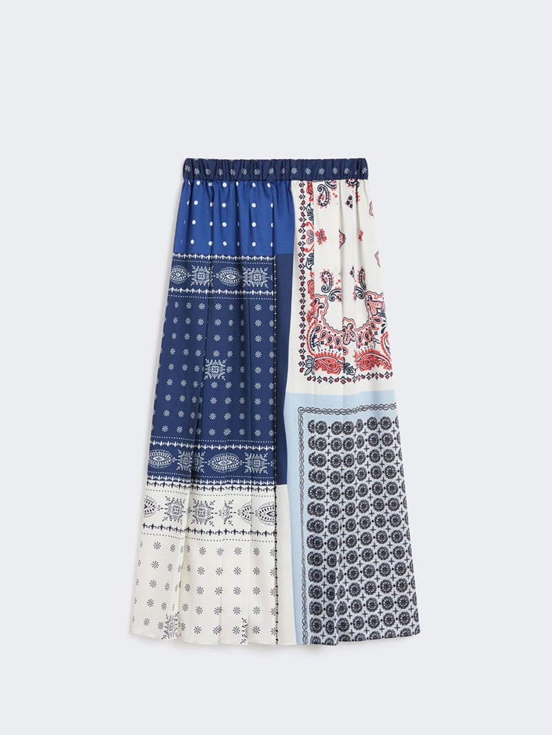 WEEKEND拼接印花百摺長裙