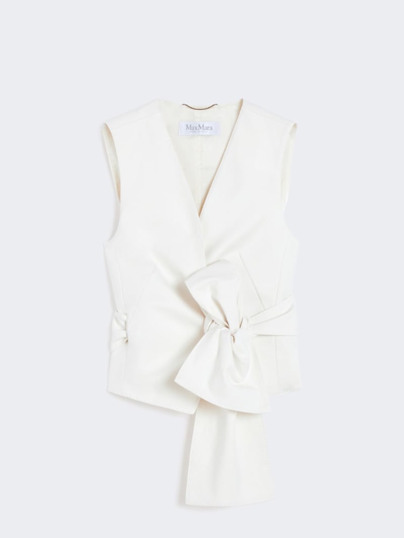 MaxMara交叉V領蝴蝶結修身背心