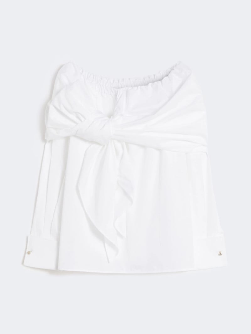 MaxMara不對稱領披肩襯衫